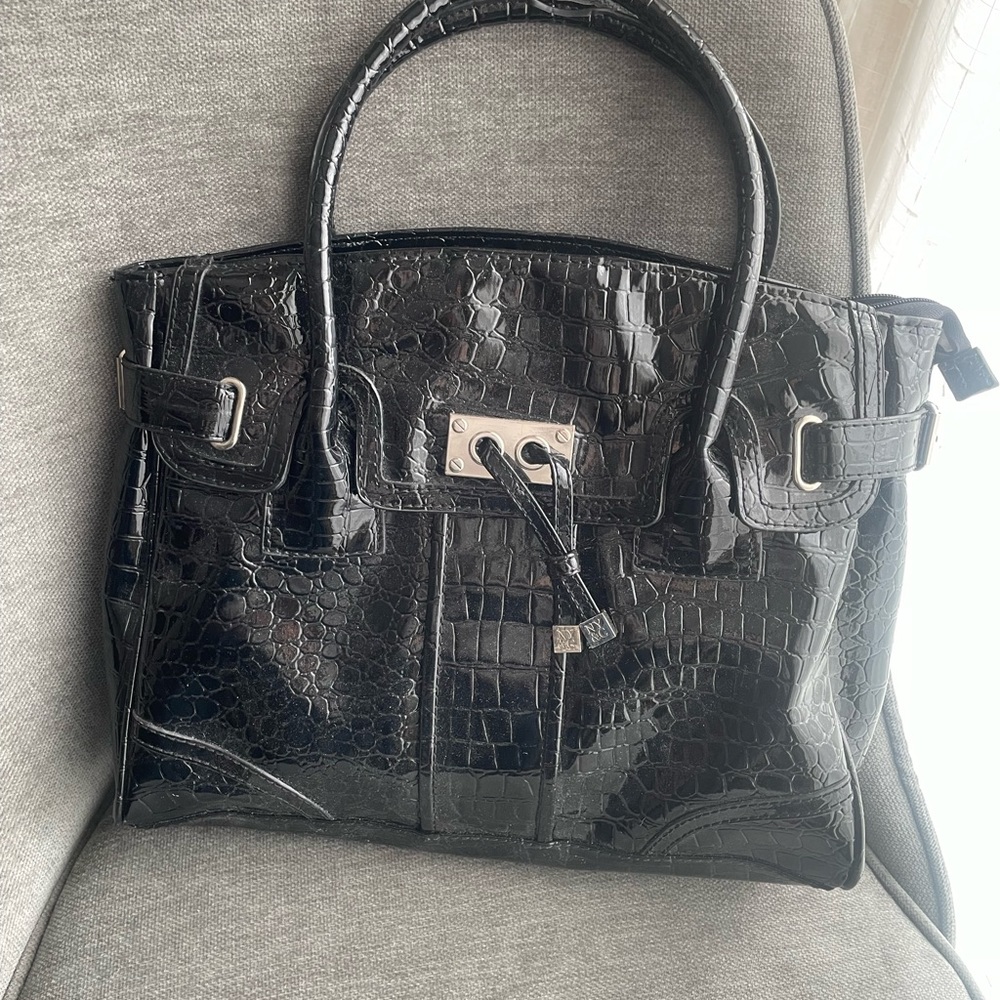 Ny & C Black Zipper Work Tote Laptop File 13.5” L… - image 1